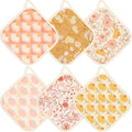 6 Pack Pot Holders 100% Cotton Heat Resistant Potholder, Machine Washable Pot Holder, Hot Pads, Table Pads for Cooking Baking (P)