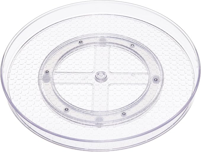 Amazon Basics Clear Lazy Susan Turntable Organizer for Organization, 12-Inch (Pack of 8)