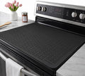 YUHFERA Stove Top Cover for Electric Stove - Silicone Stove Mat for Glass Top, Glass Cooktop Protector for Kitchen,Multi-Functional Oven Covers for Electric Stove (Black,28 x 20)