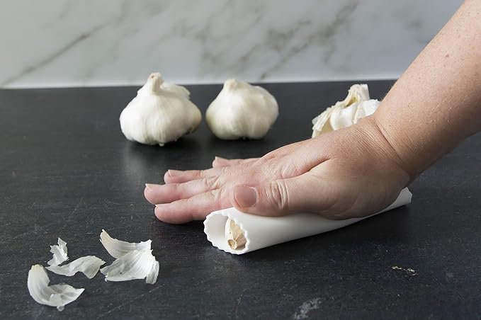 Garlic Peeler - Silicone Easy Roll Garlic Roller Tube | Sturdy Thick Odor Free Silicone - Removes Garlic Peels in Seconds - Peels Multiple Cloves - BPA Free