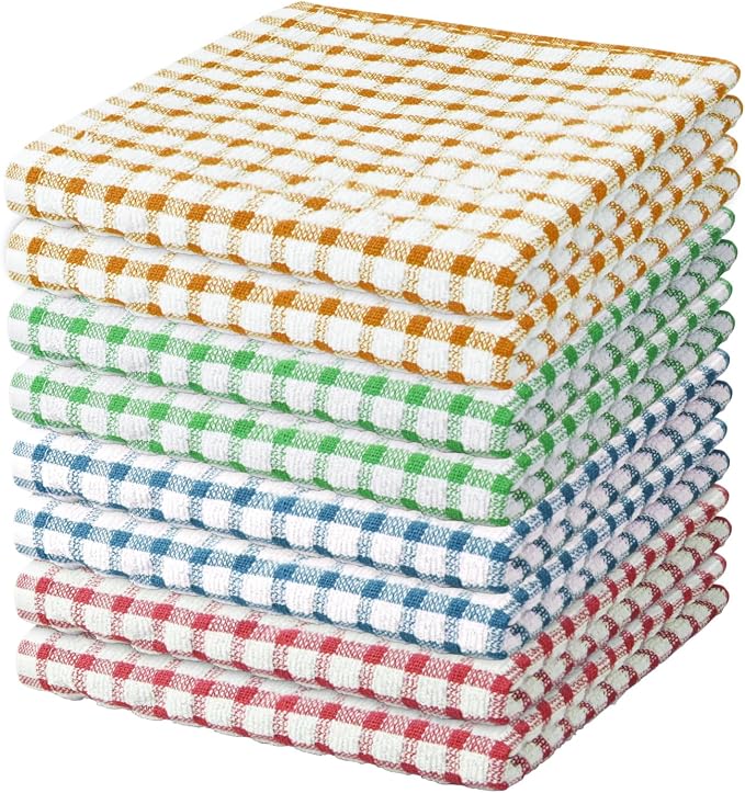 Nialnant 8 Pcs Dish Cloths for Washing Dishes | 100% Cotton Kitchen Towels Soft Absorbent Quick Drying Dish Rags for Kitchen, Reusable Cleaning Rags - 11 x 11In