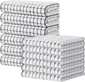Kitinjoy Cotton 12 Pack Kitchen Towels and Dishcloths Sets, Grey | 16 x 25 Inch & 12 X 12 Inch Dish Towels Bulk, Super Soft and Absorbent hand towels for kitchen Drying