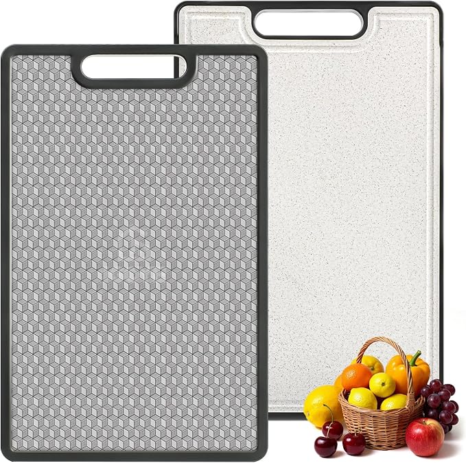 Double Sided Cutting Board, 1 PCS 316 Stainless Steel Cutting Boards for Kitchen, Food Grade, Scratch Resistant Mesh, Large Size 16.3"*10.5" (1 side 316 Stainless Steel Other side Wheat Straw PP)