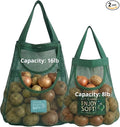 Durable Hanging Mesh Bags for Fruit & Vegetables. Reusable, Breathable Storage for Garlic, Potatoes & Pantry. Eco-Friendly Kitchen Organizer & Decor (1 normal blue bag & 1 extra large blue bag)