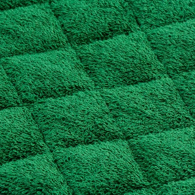100% Cotton Kitchen Everyday Basic Terry Pot Holder Heat Resistant Coaster Potholder for Cooking and Baking Set of 5 Dark Green
