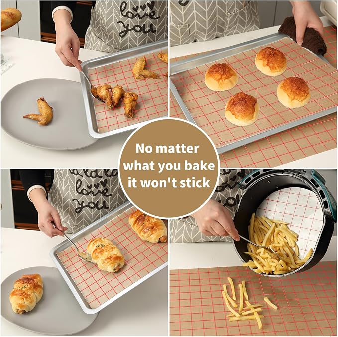 Silicone Baking Mat Roll 16IN*5FT Free Cutting, Non-Slip Pastry Mat, Non-Stick Reusable Air Fryer Liner, Oven Liners, Counter Mat, Freeze Dryer Mat, Easily Cut to Size Fit All Ovens Pans Tins Dishes