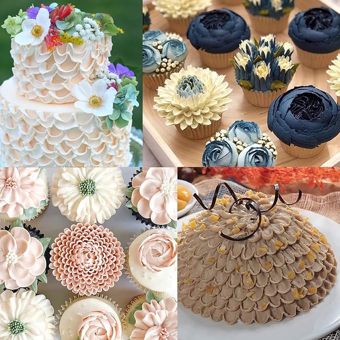 Chrysanthemum & Peony & suculent Piping Tips, Flower Icing Nozzles Set