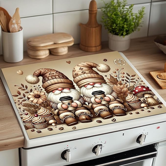 HOMETITUTE Gnomes Stove Top Cover 28x20 Diatomite Heat Resistant Mat