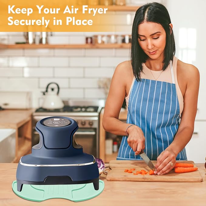 Air Fryer Silicone Trivet Mat 10.6 Inch, Light Green | for Ninja Crispi Glass Air Fryer Accessories, Non-Slip Countertop Protector, Easy to Clean, heat resistant