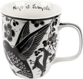 Karma Gifts 14 oz Black and White Boho Mug Hummingbird - Cute Coffee and Tea Mug - Ceramic Coffee Mugs for Women and Men