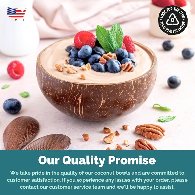Jungle Culture 14 Pcs Bulk Coconut Bowls • Large 13–14 cm / 5.3-5.9" Natural Coconut Shell Bowls for Acai, Salads, Dessert, Smoothies • Wedding & Party Event Tableware • Eco Reusable