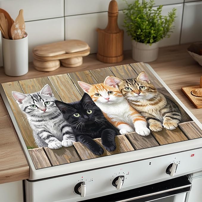 HOMETITUTE Stove Top Cover 28x20 Cute Cat Pet Diatomite Heat Resistant Mat