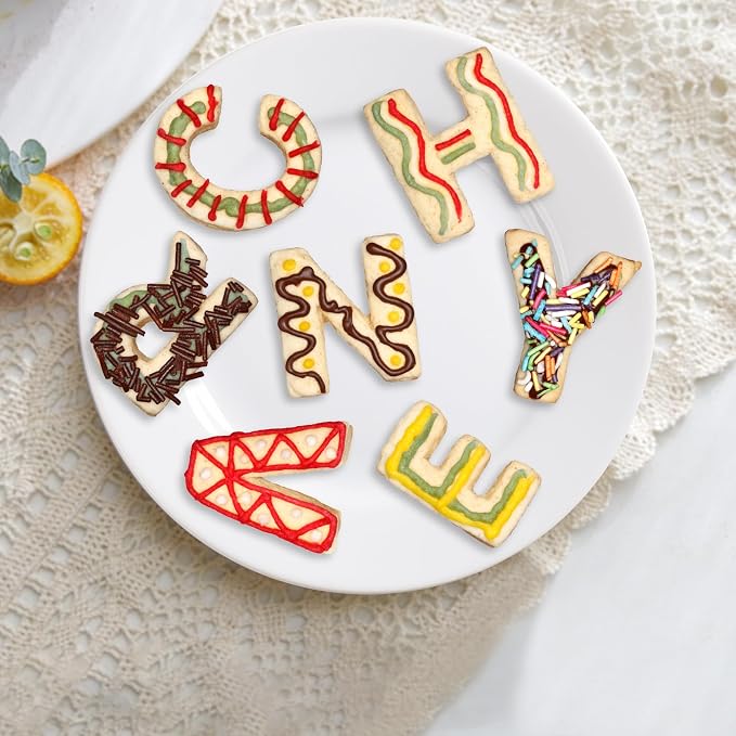 FUSOTO 26PCS Alphabet Letters Cookie Cutters Set, Letters A-Z, 3 Inches | DIY Alphabet Cake&Cookie, Stainless Steel Cookie Cutters for Baking, Letters Shaped Baking Tool for Homemaking Cookie