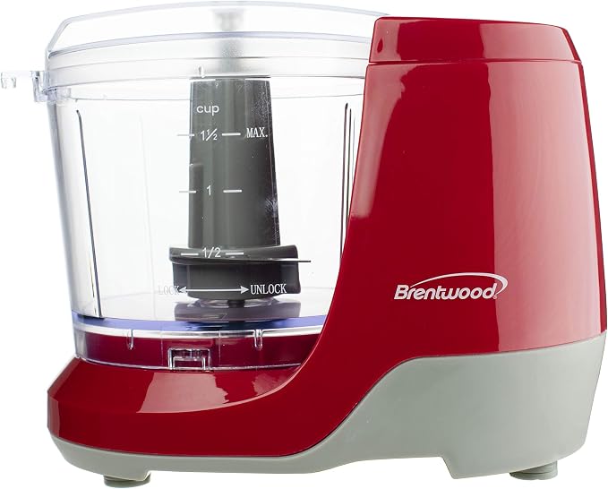 Brentwood MC-109R 1.5 Cup Mini Food Chopper, Red