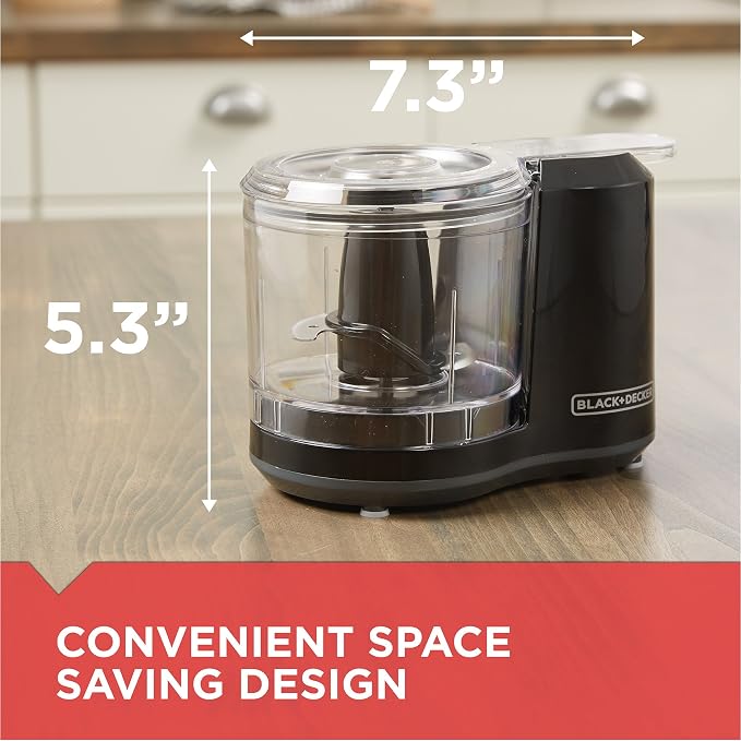 BLACK+DECKER 1.5-Cup Electric Food Chopper, One Touch Pulse, 150W Motor, Stay-Sharp Blade, Dishwasher Safe (Pack of 2)