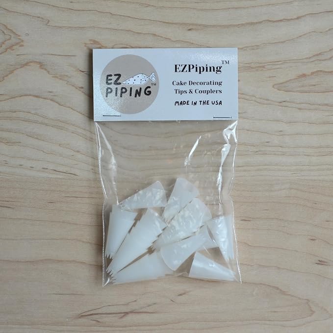 Reusable Plastic Piping Tips, Nozzles Standard Size Star Tip #20 (20pcs) | EZPiping Icing Nozzles with 2 couplers for Cake Decoration and Dessert Design, Baking Supplies Base Ø 0.75" Height 1.25"