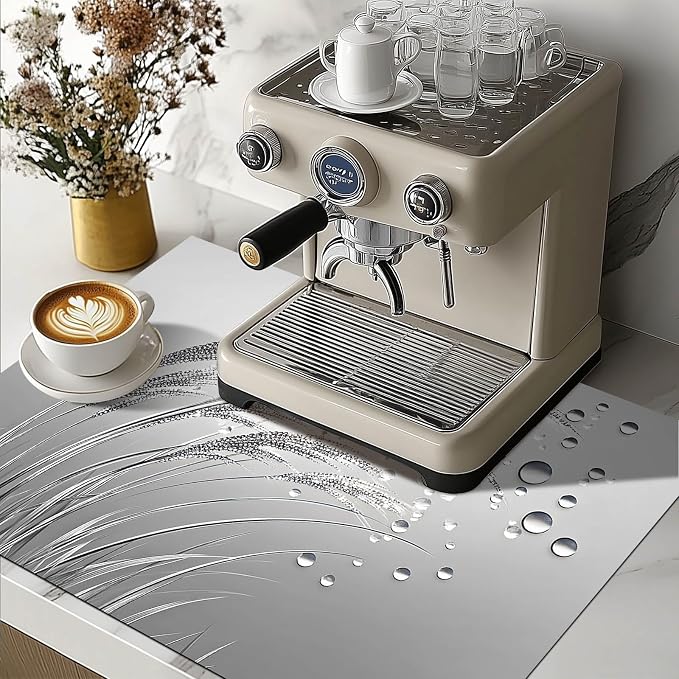 HOMETITUTE Stove Top Cover 28x20 Silver Reed Dew Diatomite Mat