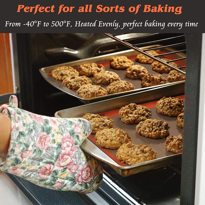 Best German Silicone Baking Mat, Half Sheet Baking Mat for Oven | Non Slip Silicone Baking Sheet, Non Stick Reusable, BPA Free, PFOA Free, Non-toxic, Dishwasher Safe