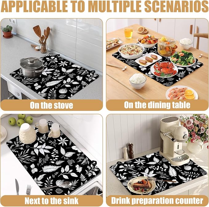 Herbs and Plants Stove Top Covers for Electric Stove, Electric Gas Stove Pad Heat Resistant Range Cooktop Protector for Home Decor Kitchen 28"x20"