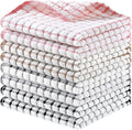 Homaxy 12 Pack Terry Kitchen Dish Cloths, 12"x12", Black/Grey/Pink/Brown | Super Soft and Absorbent Dish Rags, Quick Drying Reusable Dish Towels for Washing Dishes