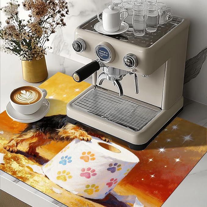 HOMETITUTE Spring Stove Top Cover 28x20 Dog Paw Artwork Heat Resistant Protector