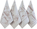 Coffee Themed Funny Dish Towels for Kitchen Drying, 100% Cotton Kitchen Tea Towel Set of 4, Housewarming Birthday Gift for Coffee Lovers (Coffee Lovers)