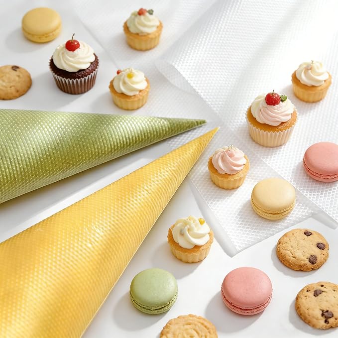 100Pcs Large Piping Bags,24 Inch Big Disposable Pastry Bags with Ties&Clips | Piping Bags,Cake Decorating Bags for Decorating Cupcakes Cakes Cookies