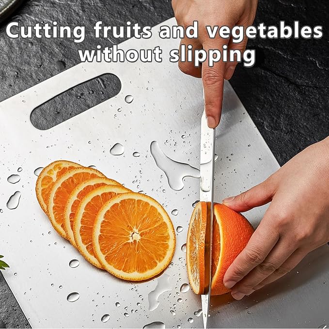Titanium Cutting Board Set of 3, Titanium Cutting Boards for Kitchen, Non Toxic, Double-Sided Food Grade Chopping Board for Cutting Meat Vegetable Fruit, Outdoor Camping
