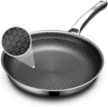 OATOFP Non Stick Frying Pans 12 inch, Hybrid Frying Skillets Nonstick, Stainless Steel Braiser Pans, Dishwasher and Oven-Safe Chef Pan, Induction Compatible Cooking Pan, Upgraded Design, Quiche Pans
