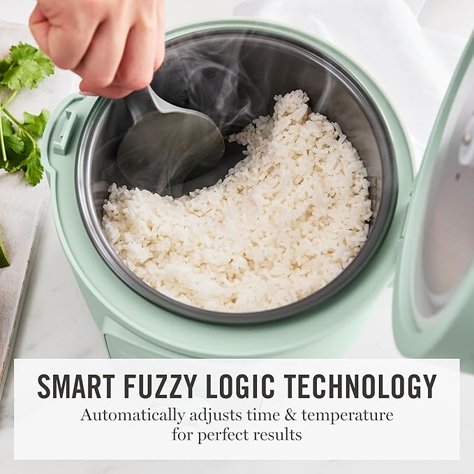 Martha Stewart 8 Cup Cooked (4 Cup Uncooked) Rice Cooker & Steamer, Sage | PFAS-Free Ceramic Nonstick Removable Pot, 9 Modes, Keep Warm, Steamer, White & Brown Rice, Quinoa, Grains, Oats, Easy Clean