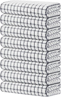 Kitinjoy Cotton 8 Pack Terry Kitchen Towels, Grey | 16 x 25 Inches Super Soft and Absorbent Dish Towels, Quick Drying hand towels for kitchen Drying