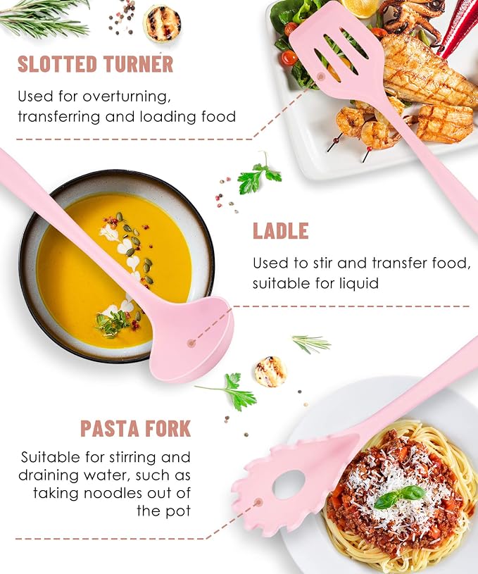 Kitchen Utensils Set-12 Pieces Silicone Cooking Utensils Set (Dishwasher Safe) 392°F Heat Resistant Spatula Set, Nonstick Cookware | Dishwasher Safe 392°F Heat Resistant Spatula Set Kitchen Utensil Set for Nonstick Cookware,Best Kitchen Tools with Holder