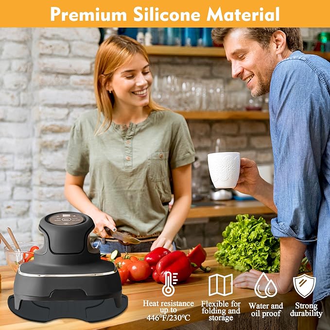 Air Fryer Silicone Trivet Mat 10.6 Inch, Heat Resistant Hot Pads for Ninja Crispi Glass Air Fryer Accessories, Non-Slip Countertop Protector, Easy to Clean