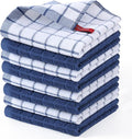 Homaxy Premium Cotton Kitchen Dish Cloths 12"x 12", 8 Pack, Navy Blue | Natural Ring Spun 390 GSM Dish Rags, Super Absorbent Terry Dish Towels, Soft Dishcloths with Hanging Loop