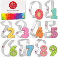 Ann Clark Number Cookie Cutter Set of 9, Made in USA | Includes: #1, #2, #3, #4, #5, #6/#9, #7, #8, #0, Perfect Size & Shape, From America's Largest Cookie Cutter Maker