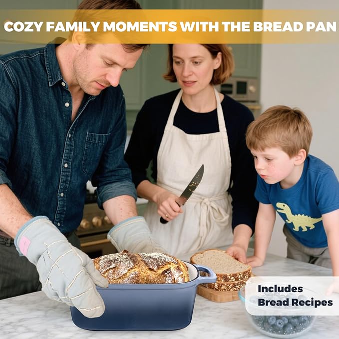 4.6 Quart Dutch Oven for Sourdough Bread Baking | Oval Bread Dutch Oven with Lid, Cast Iron Bread Pan for Crispy Crust, Steam Baking Design for Artisan Homemade Loave, Seasalt
