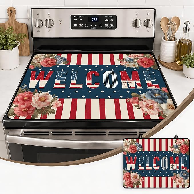 Stove Top Covers with A Non-slip Rubber Coating | protect Your Stove from Scratches, Extend Countertop Space, and Add A Classic Kitchen Touch