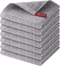 Homaxy 100% Cotton Terry Kitchen Dish Cloths, 7 Pack, Light Grey | Ultra Soft and Absorbent Dish Towels for Kitchen, Suitable for Drying and Washing Dishes