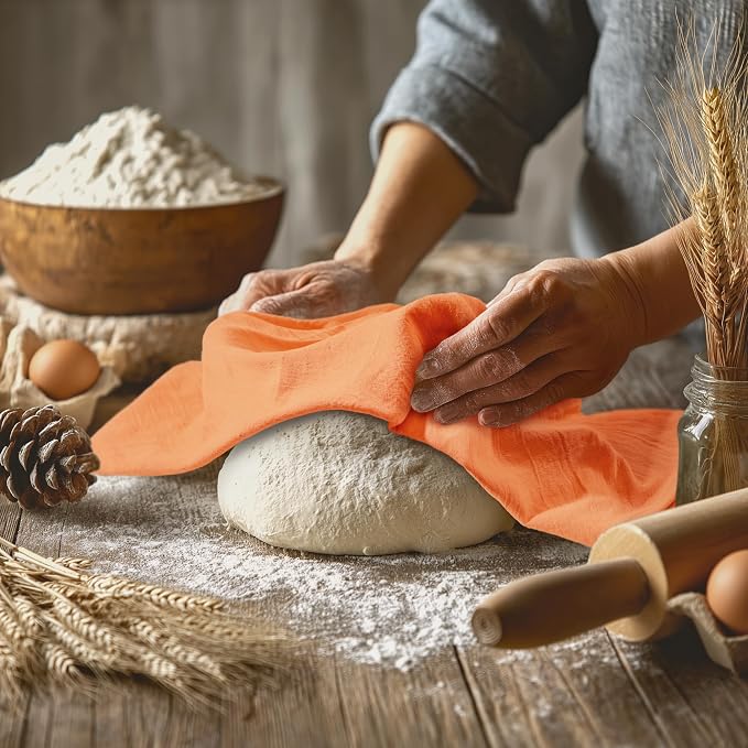 Utopia Kitchen Orange Flour Sack Towels [12 Pack - 28 x 28 in] 100% Cotton | Tea Towels for Cleaning & Drying - Highly Absorbent Kitchen Dish Cloth