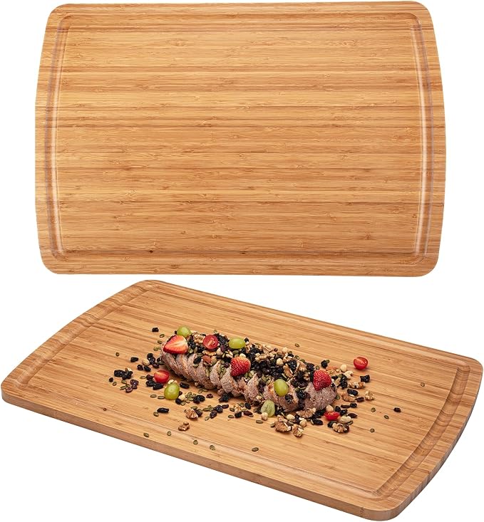 GAOMON 30 x 20 In Extra Large Bamboo Wood Cutting for Kitchen, Large Chopping Board, Stove Top Cover, Protector Board, Butcher Block, Charcuterie Board, Over the Sink Cutting Boards