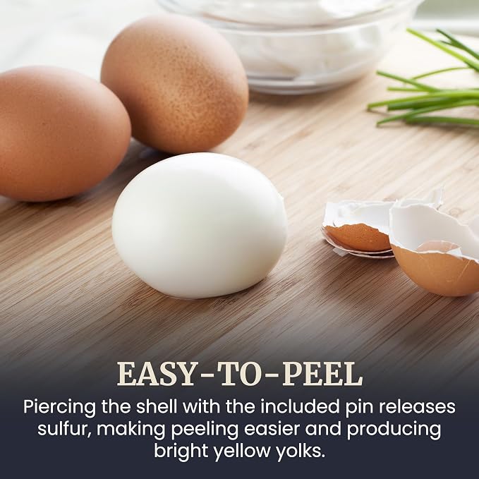 Elite Gourmet EGC1215B Easy Egg Cooker, Two-Tiered, 14-Egg, Black | Steel heating plate cooks soft, medium, hard-boiled eggs, omelets, poached eggs - auto shut-off - measuring cup, piercing pin