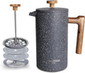 POLIVIAR French Press Coffee Maker, 34 Ounce Coffee Press with Real Wood Handle, Double Wall Insulation & Dual-Filter Screen, Food Grade Stainless Steel for Good Coffee and Tea (Lava) | Real Wood Handle Coffee Press, Double Wall Insulation, Dual-Filter...
