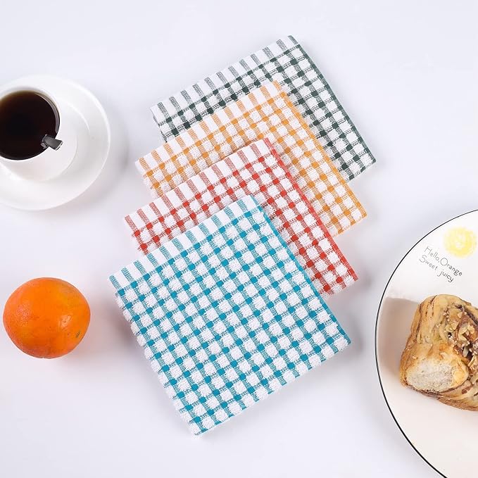 Dish Cloths for Washing Dishes, Kitchen Washcloths Dishcloths | Good absorption, for cleaning drying wiping, dish cloths ,quick dry, 100% cotton,12x12 inches, pack 8, small dish towels