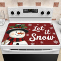Let It Snow Stove Top Cover for Electric Stove 28" x 20" Kitchen Winter Decorations Snowman Glass Flat Top Stove Mat Oven Induction Cooktop Mat Christmas Home Decor