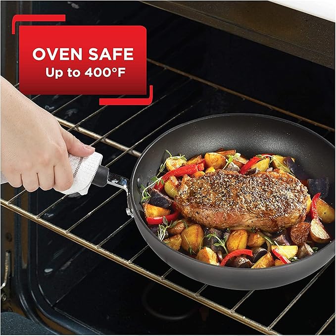 T-Fal Ultimate Hard Anodized Nonstick Fry Pan Set, 2-Pack, 8, 10 in, Onyx