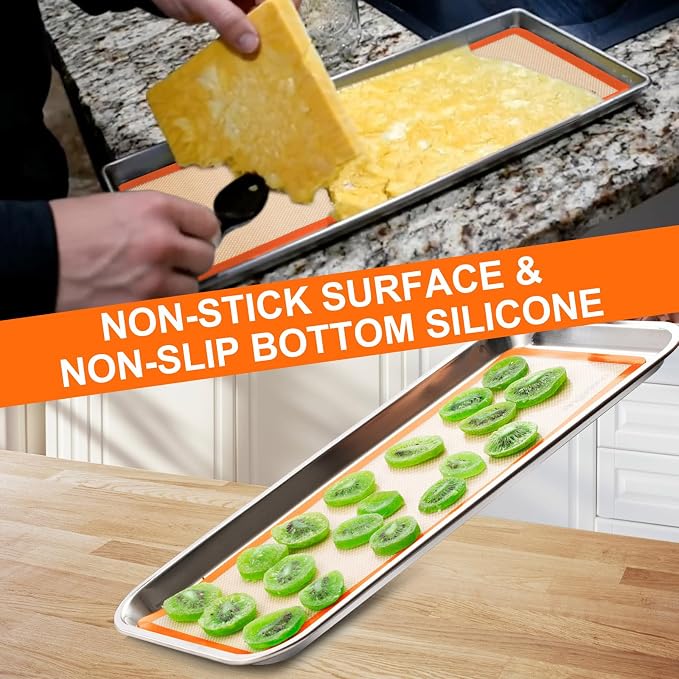 5 pcs Silicone Baking Mats For Harvest Right Freeze Dryer Medium Size Trays (Orange, M - Medium)