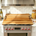 Gaialoop Noodle Board Stove Cover for Gas Stove with Handles, Acacia Wood | Acacia wood stovetop cover adds counter space, hides stains, elevates your kitchen and protects most 30" gas stoves