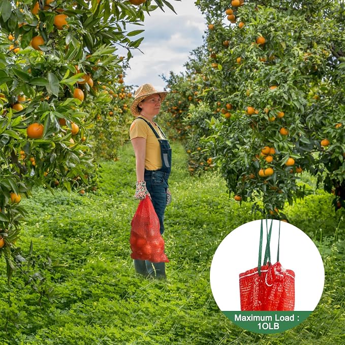 50 Pack 36lb Mesh Onion Bags Reusable Produce Storage Fruit Vegetable Storage Bags with Drawstring for Onions Potatoes Citrus Crawfish 15.6 x 26 Inches