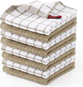 Homaxy Premium Cotton Kitchen Dish Cloths 12"x 12", 8 Pack, Tan | Natural Ring Spun 390 GSM Dish Rags, Super Absorbent Terry Dish Towels, Soft Dishcloths with Hanging Loop