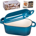 4.6 Quart Dutch Oven for Sourdough Bread Baking | Oval Bread Dutch Oven with Lid, Cast Iron Bread Pan for Crispy Crust, Steam Baking Design for Artisan Homemade Loaves, Teal